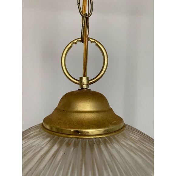 Vintage Holophane Dome 14” Pendant Light Fixture - Picture 2 of 5